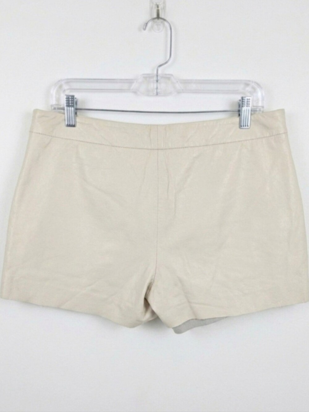 Joie Womens Soft Leather Fenmore Shorts Size 10 Eggshell Cream